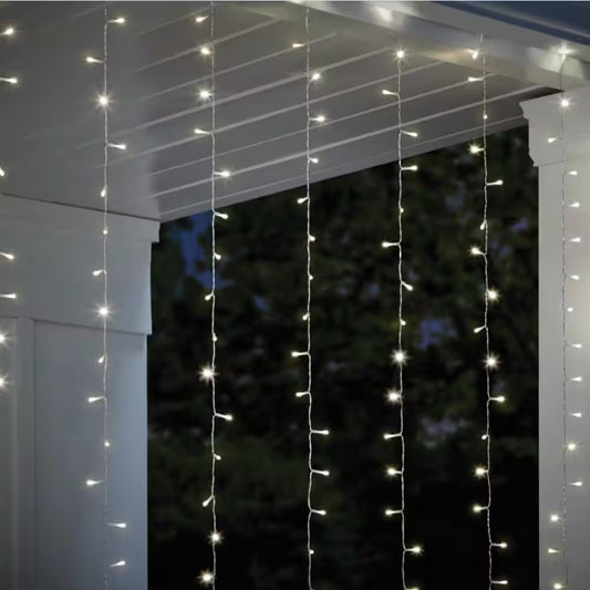 Enchanting 300-Light 10 Ft. Indoor/Outdoor LED Mini Bulb Willow Curtain String Light Set - Perfect for Any Occasion!