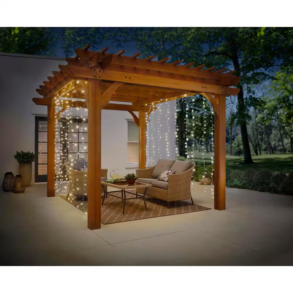 Enchanting 300-Light 10 Ft. Indoor/Outdoor LED Mini Bulb Willow Curtain String Light Set - Perfect for Any Occasion!