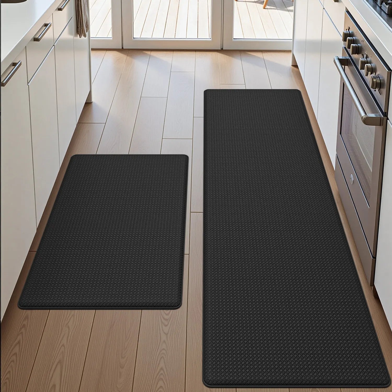 DEXI Kitchen Floor Mats Cushioned anti Fatigue,17X59, Standing Runner Rug Waterproof, Comfort Memory Foam Padded for Front Sink Laundry Soft Thick Rugs Soft Washable Rugs Stain Resistant Rug